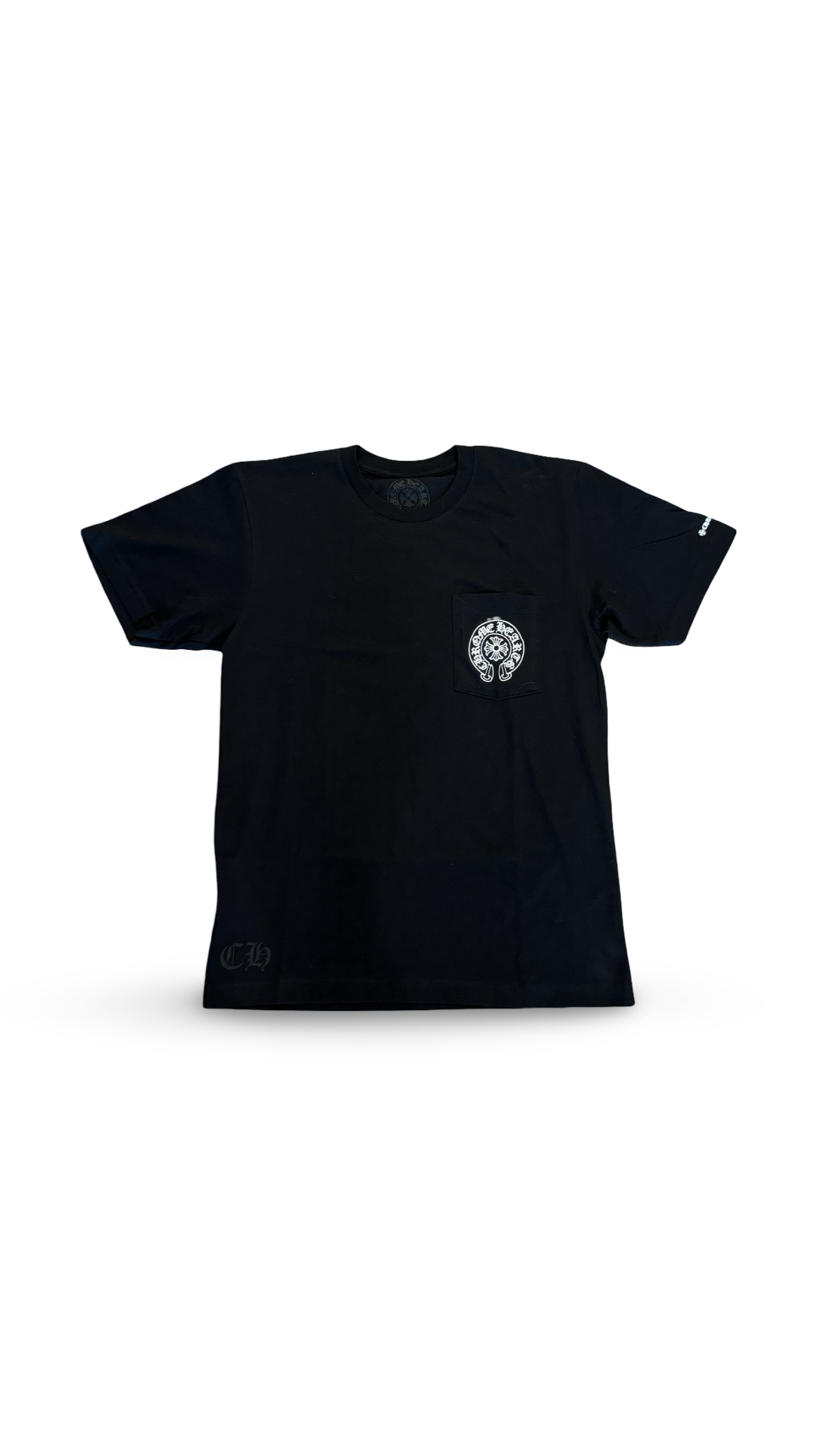 CHROME HEARTS HORSESHOE FLORAL LOGO POCKET TEE