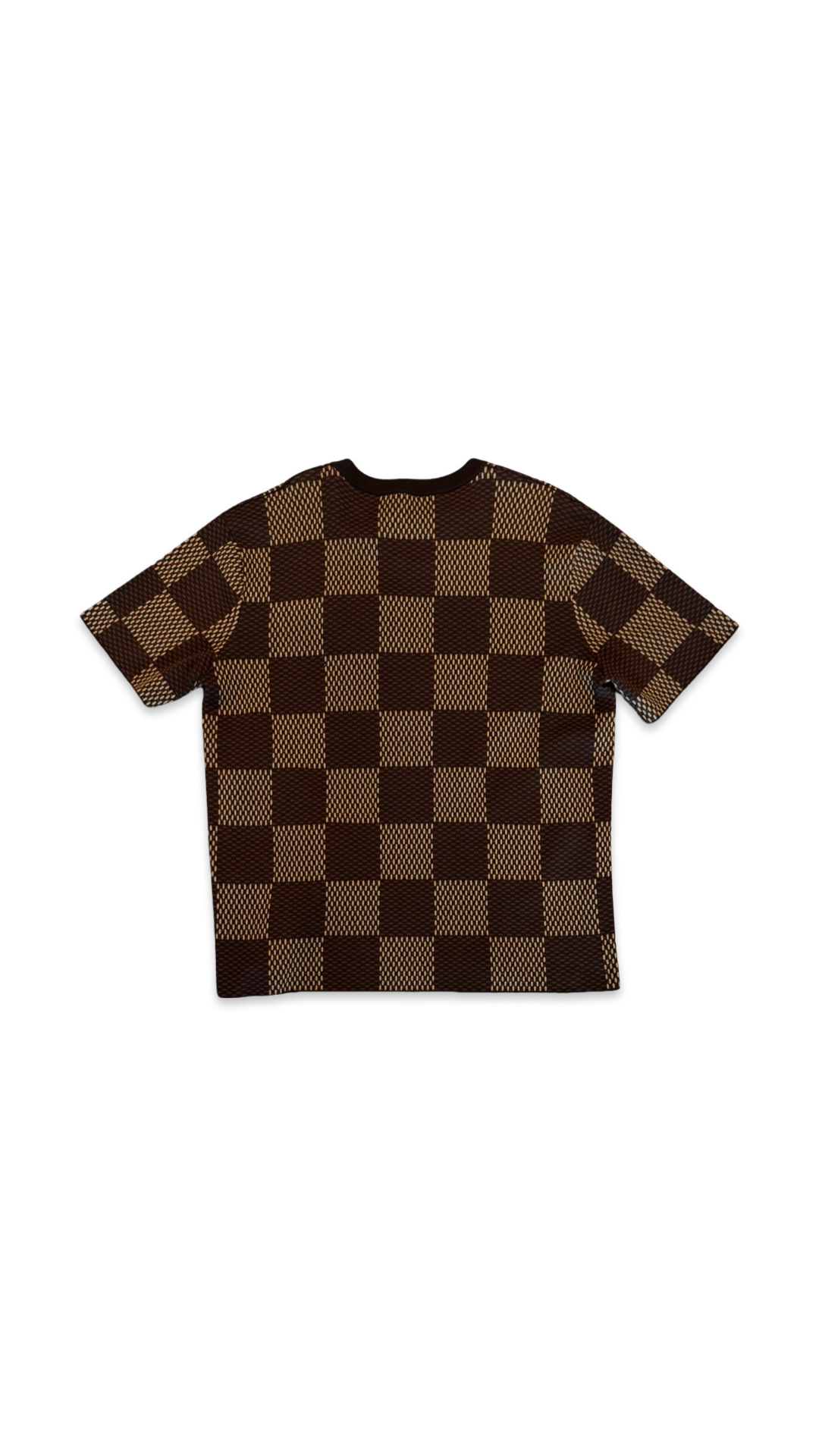 LOUIS VUITTON COTTON DAMIER CREWNECK WITH CRYSTAL LV PATCH