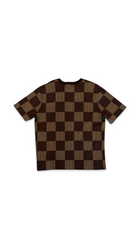 LOUIS VUITTON COTTON DAMIER CREWNECK WITH CRYSTAL LV PATCH