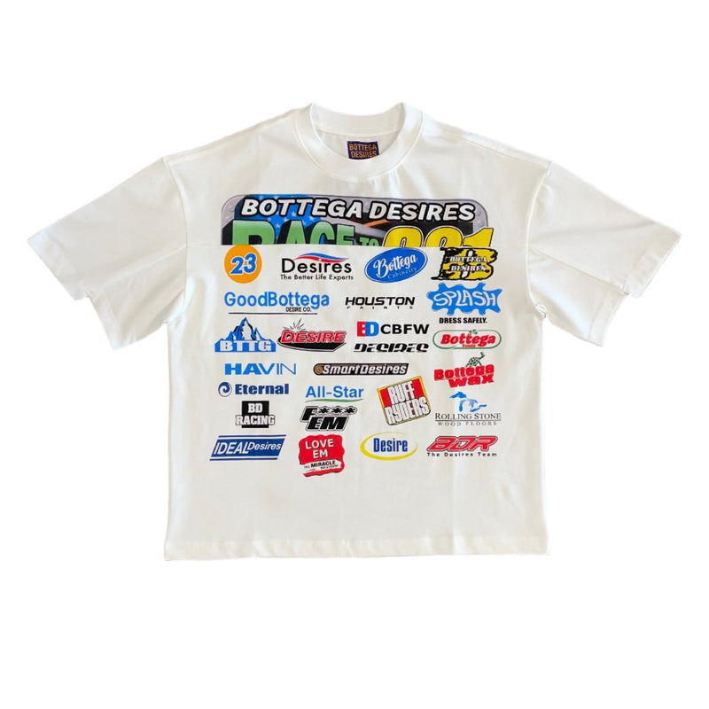 BOTTEGA DESIRES ‘RACE’ TEE WHITE