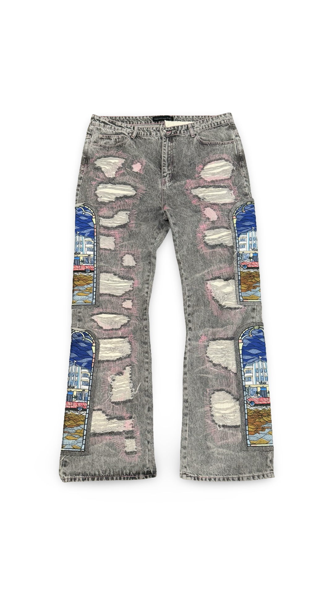 WHO DECIDES WAR STAINED GLASS VINTAGE GREY DENIM