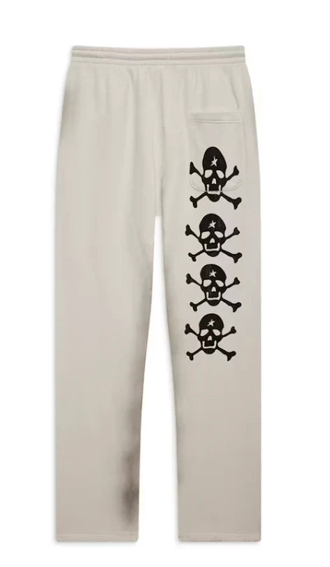 HELLSTAR 'IF YOU DONT LIKE US BEAT US' WHITE SWEATPANTS