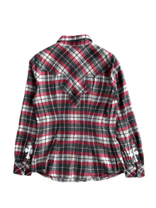 CHROME HEARTS RED PLAID CROSS PATCH FLANNEL