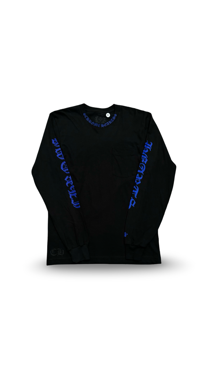 CHROME HEARTS 1988 BLUE NECK LOGO LONGSLEEVE TEE