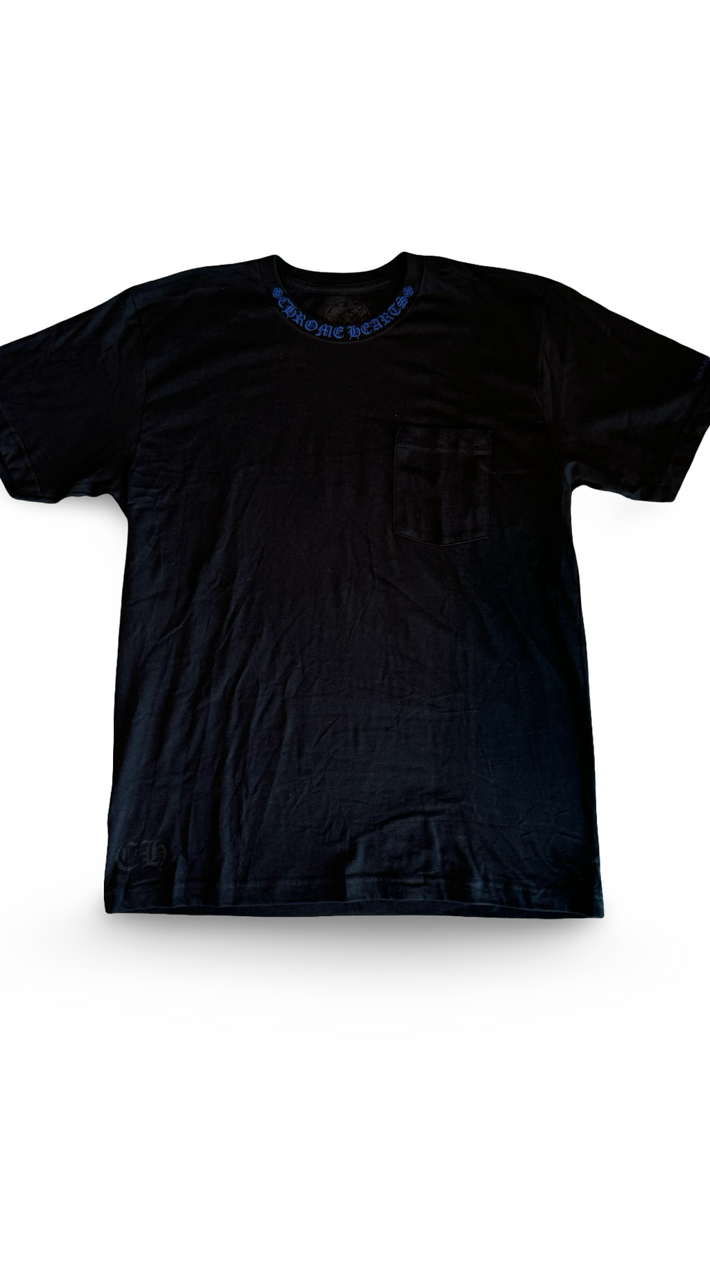 CHROME HEARTS 'BLUE' COLLAR LOGO POCKET TEE