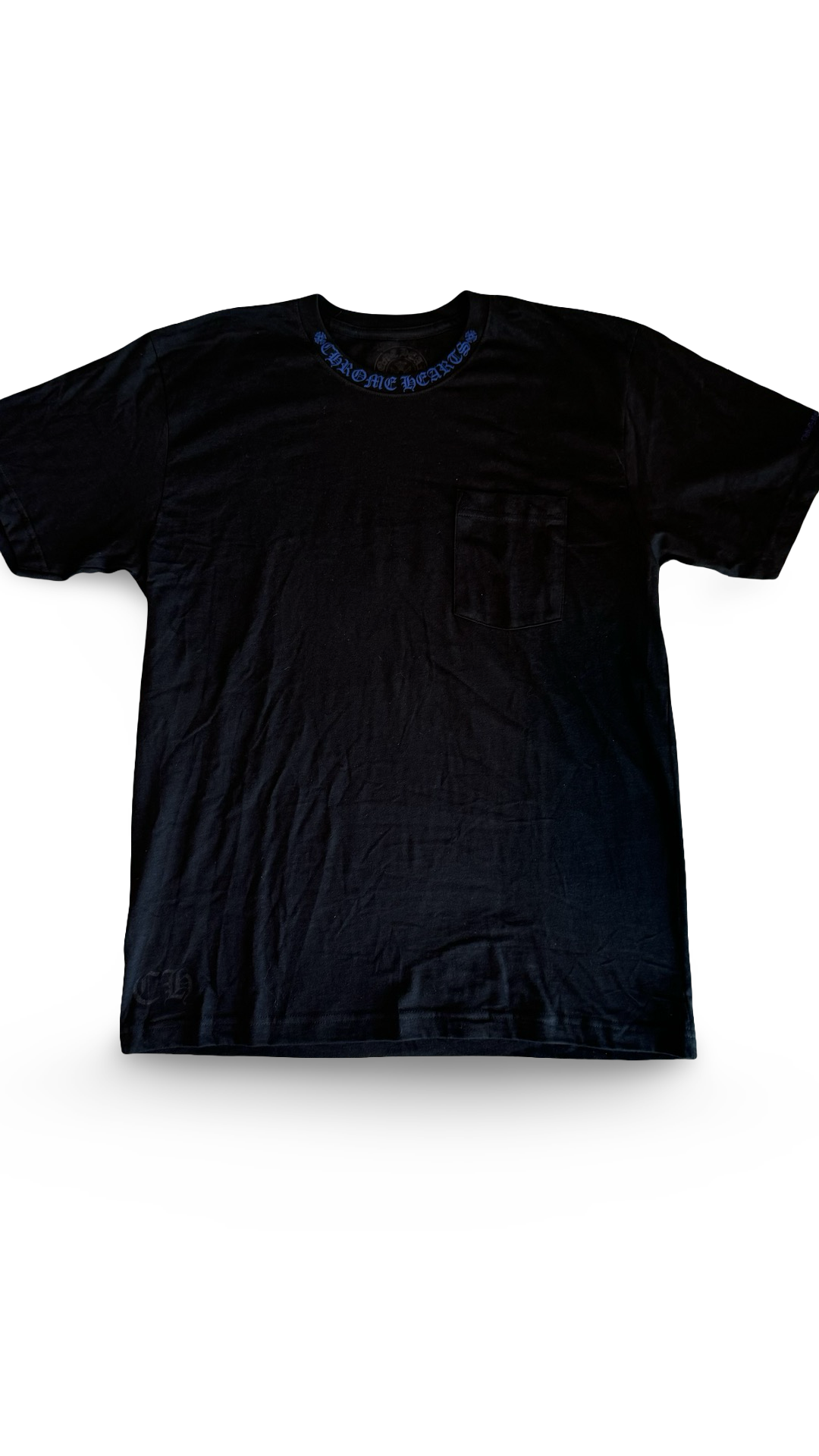 CHROME HEARTS 'BLUE' COLLAR LOGO POCKET TEE