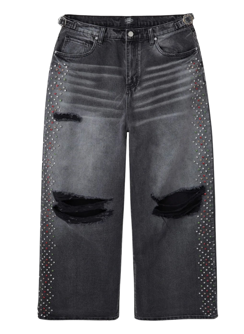 HAPPY MEMORIES DON'T DIE HMDD 'CRYSTAL H-STAR' BLACK JEANS