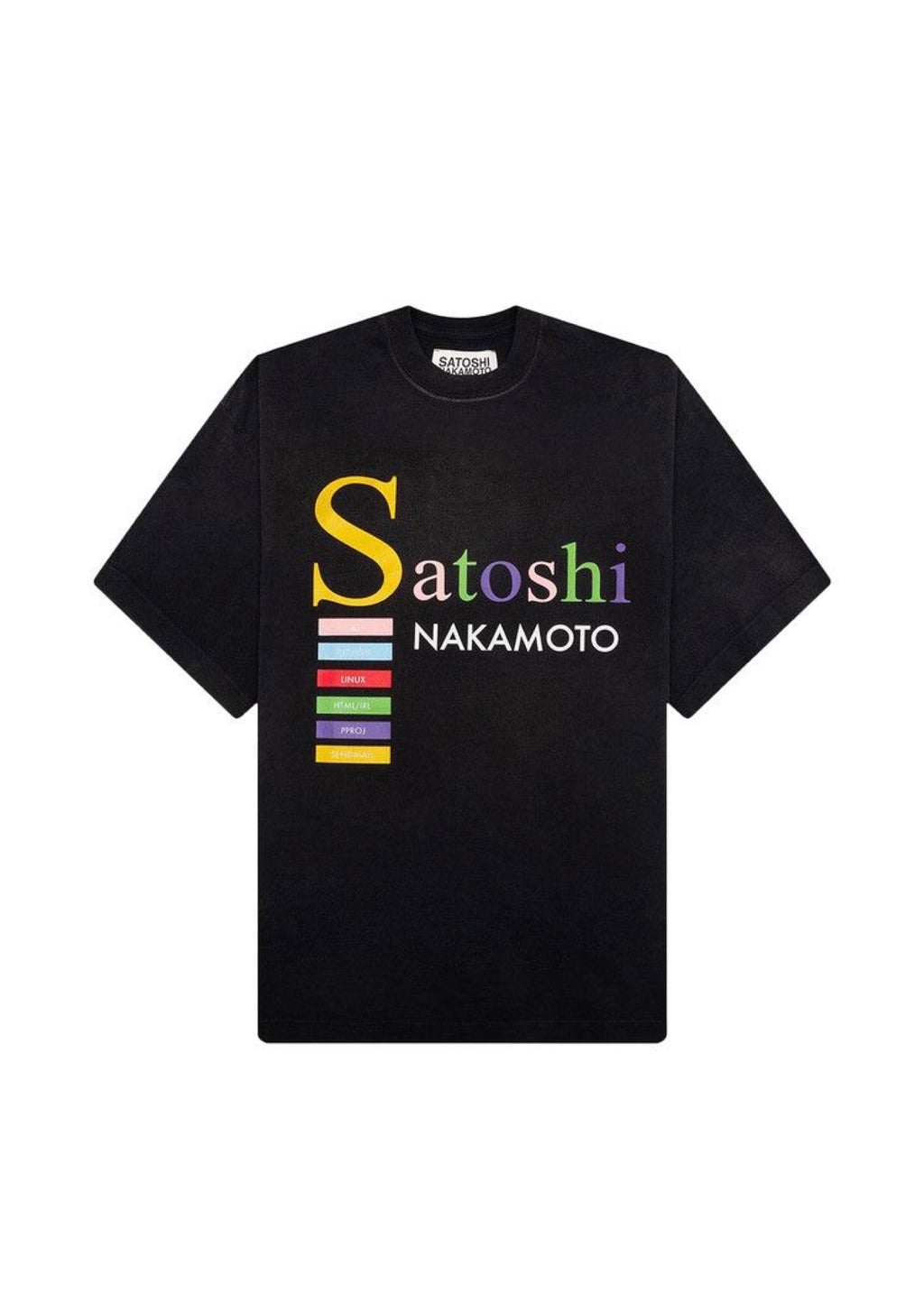 SATOSHI NAKAMOTO ‘BEST CODE’ TEE WASHED BLACK