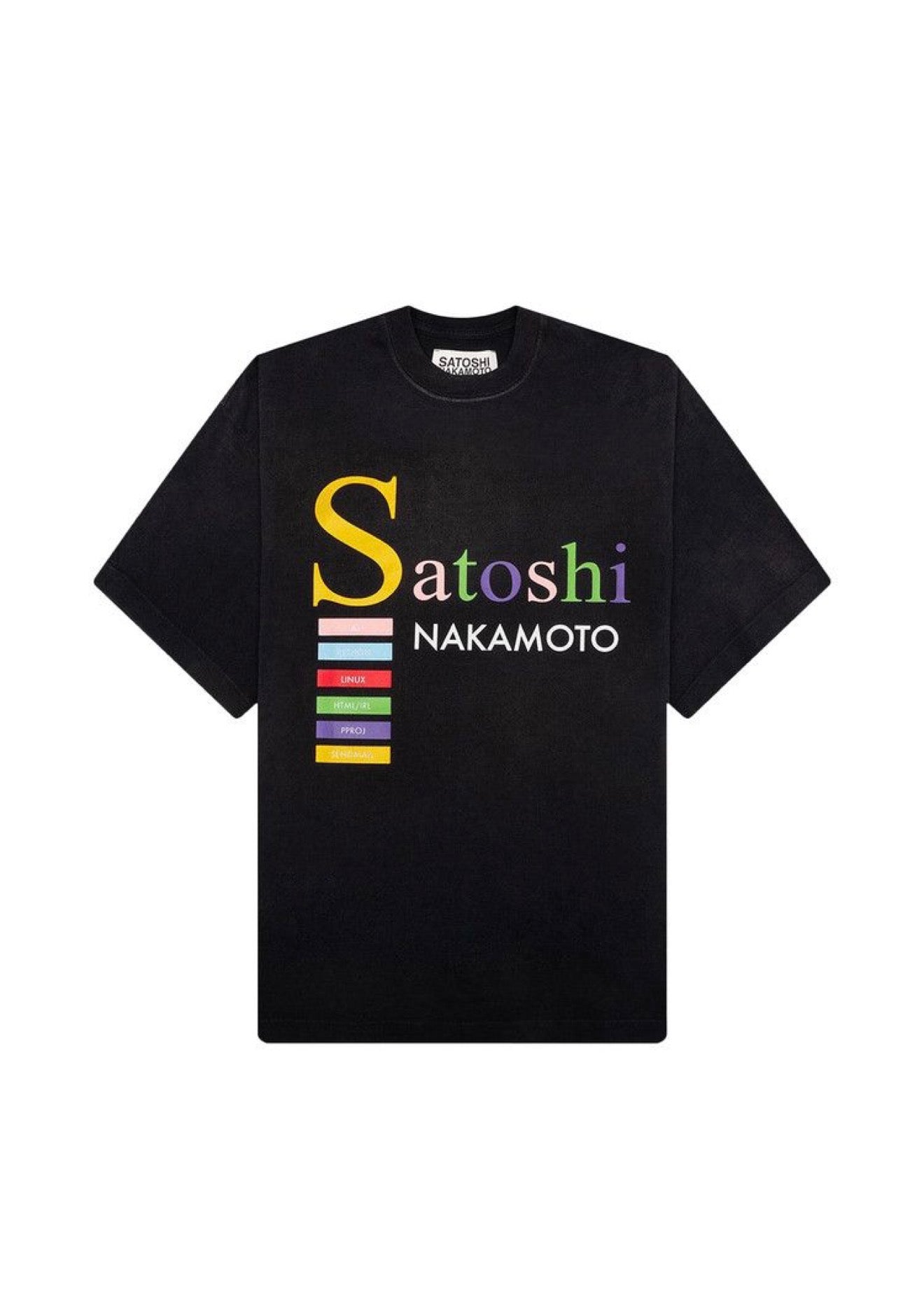 SATOSHI NAKAMOTO ‘BEST CODE’ TEE WASHED BLACK