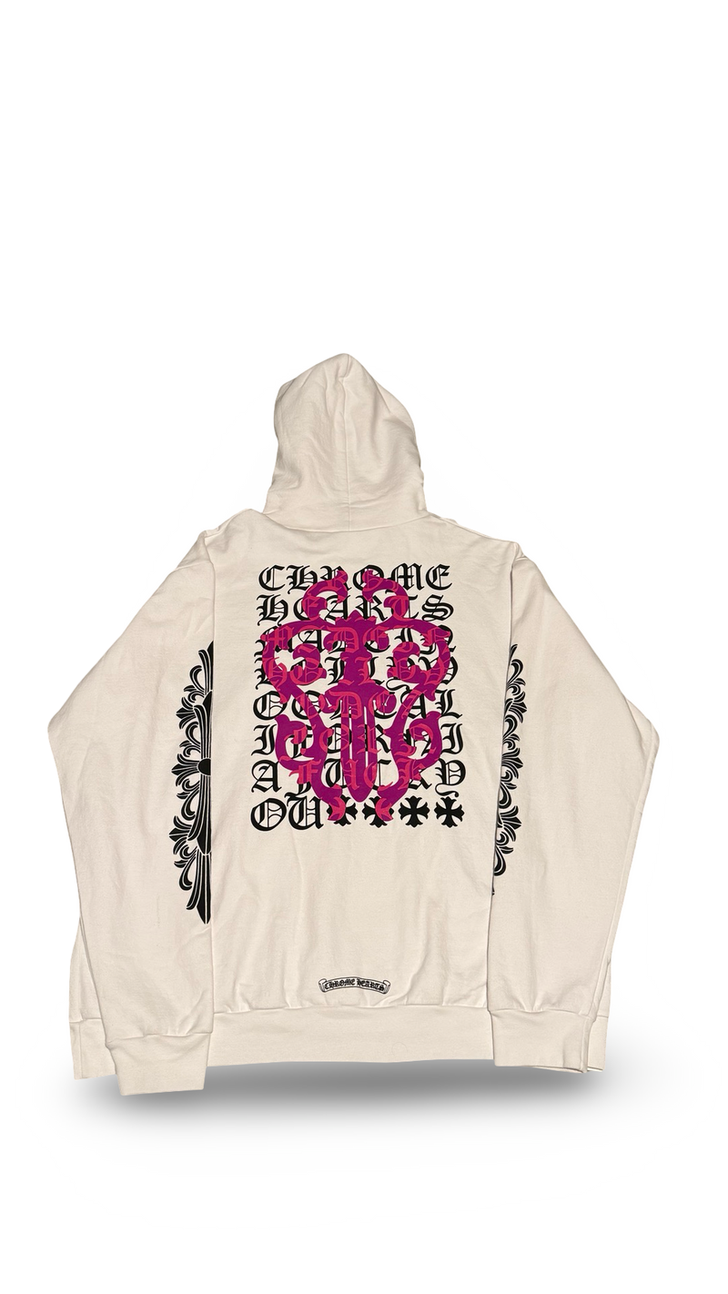 CHROME HEART PINK DANGER SCRIPT HOODIE