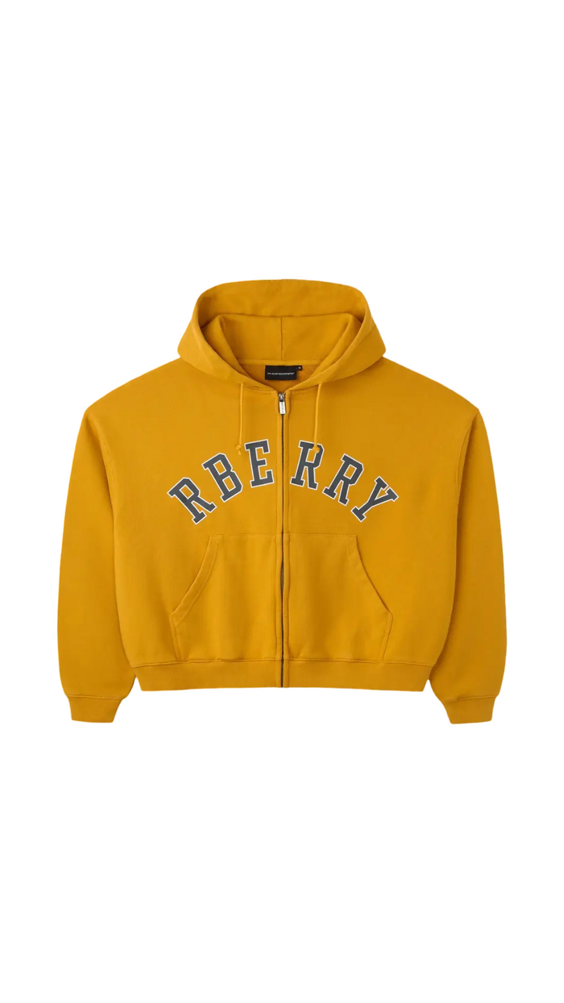 GOLD+VINTAGE GALLERY RASPBERRY MUSTARD ZIP UP