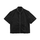 CHROME HEARTS ZIP NYLON LEATHER PATCHWORK SHIRT JACKET