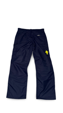 CHROME HEARTS NAVY NYLON LEATHER CARPENTER PANTS