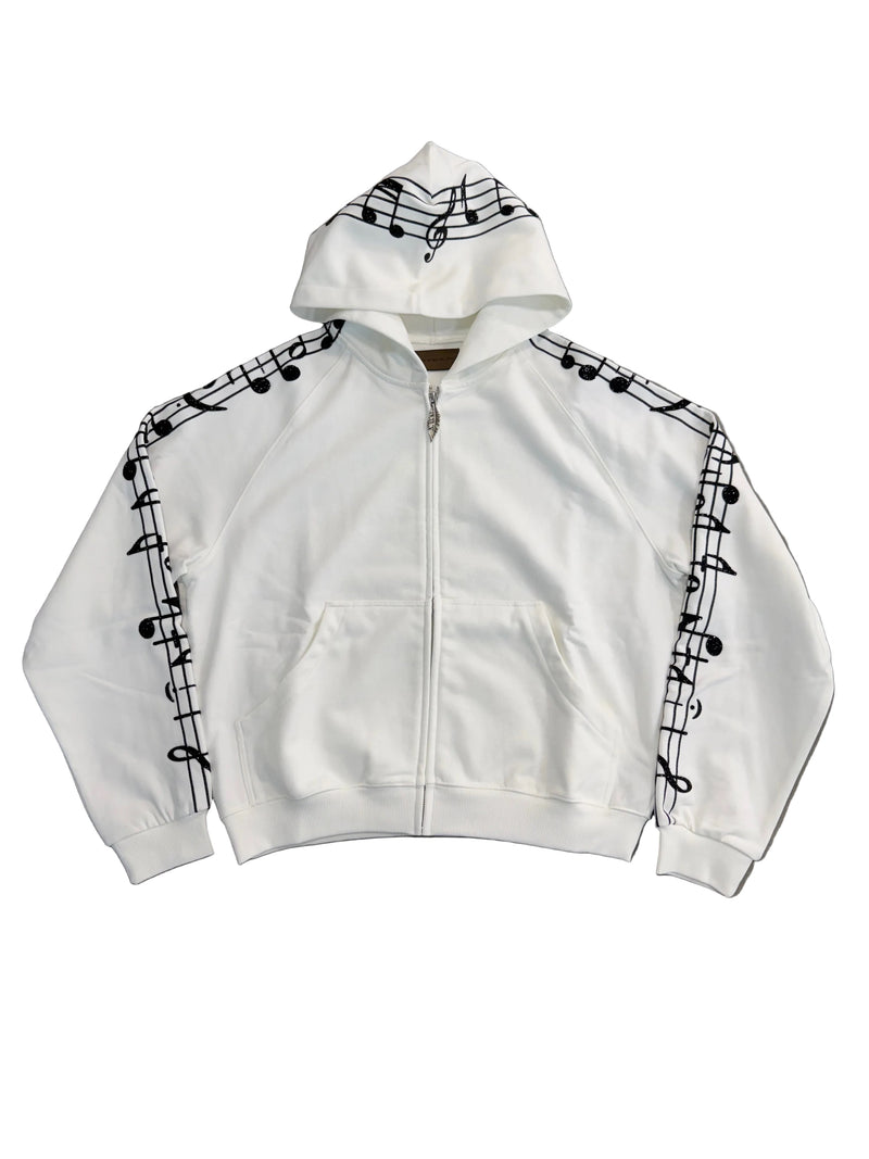BIRTH OF ROYAL CHILD WHITE MELODY ZIP UP HOODIE
