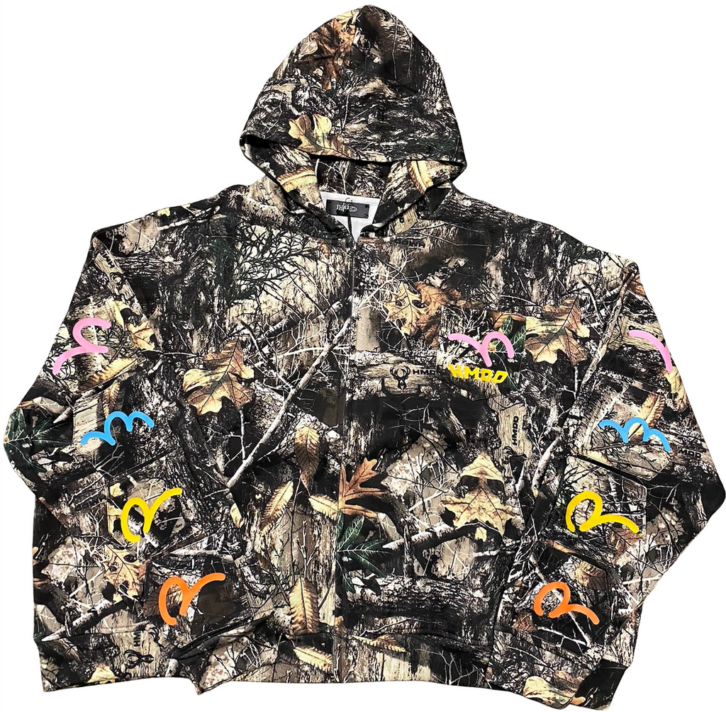 HAPPY MEMORIES DON'T DIE HMDD 'CAMO' POCKET ZIP UP HOODIE