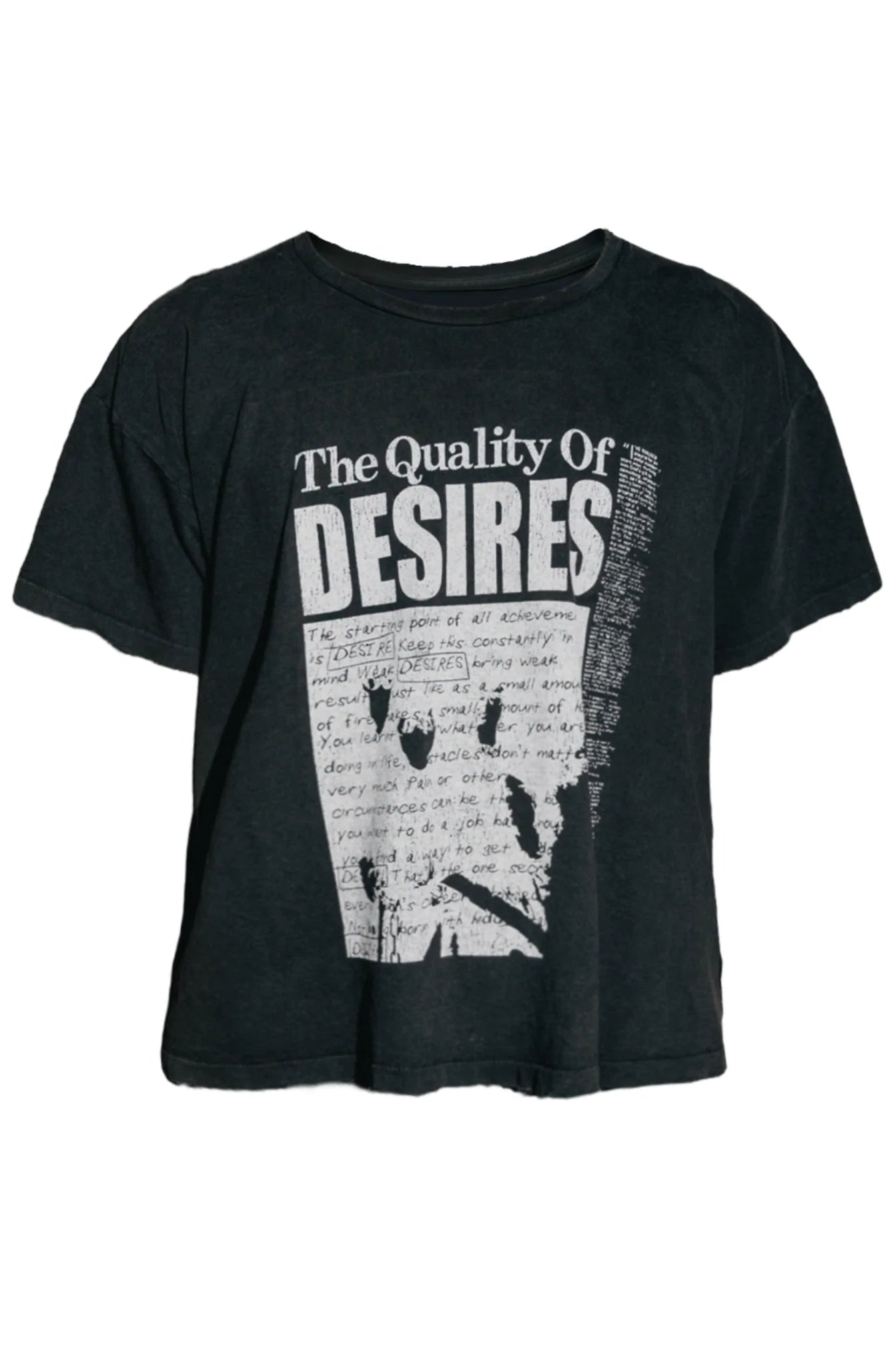 MATIÈRE DE DÉSIRS QUALITY OF DESIRES T-SHIRT ‘FADED BLACK’