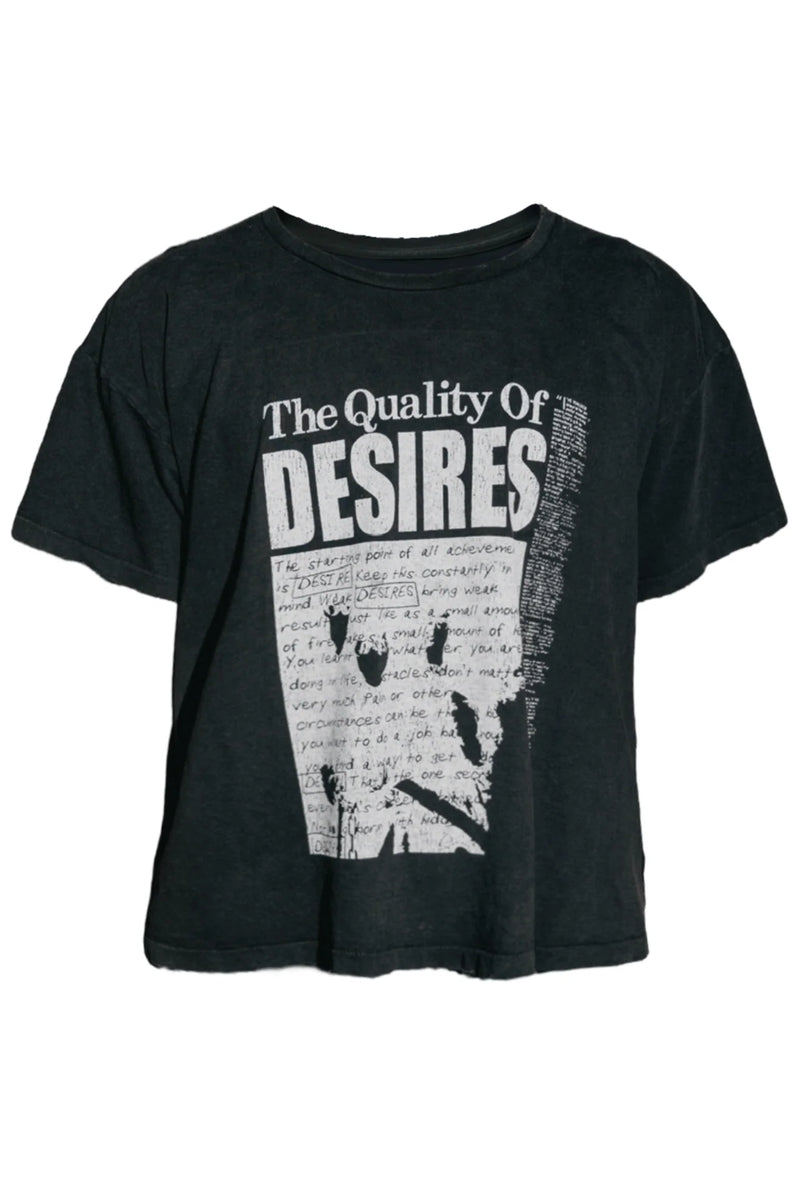 MATIÈRE DE DÉSIRS QUALITY OF DESIRES T-SHIRT ‘FADED BLACK’