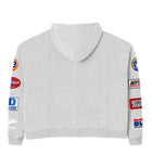 BOTTEGA DESIRES 'PATCHES' GREY ZIP UP HOODIE