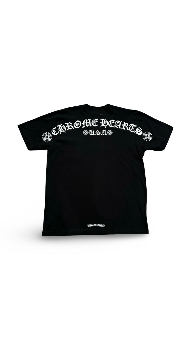 CHROME HEARTS SCRIPT USA LOGO POCKET TEE