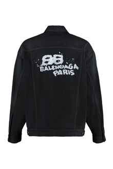 BALENCIAGA SPRAY PAINTED GRAFFITI DENIM JACKET