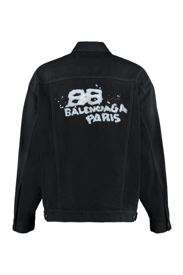 BALENCIAGA SPRAY PAINTED GRAFFITI DENIM JACKET