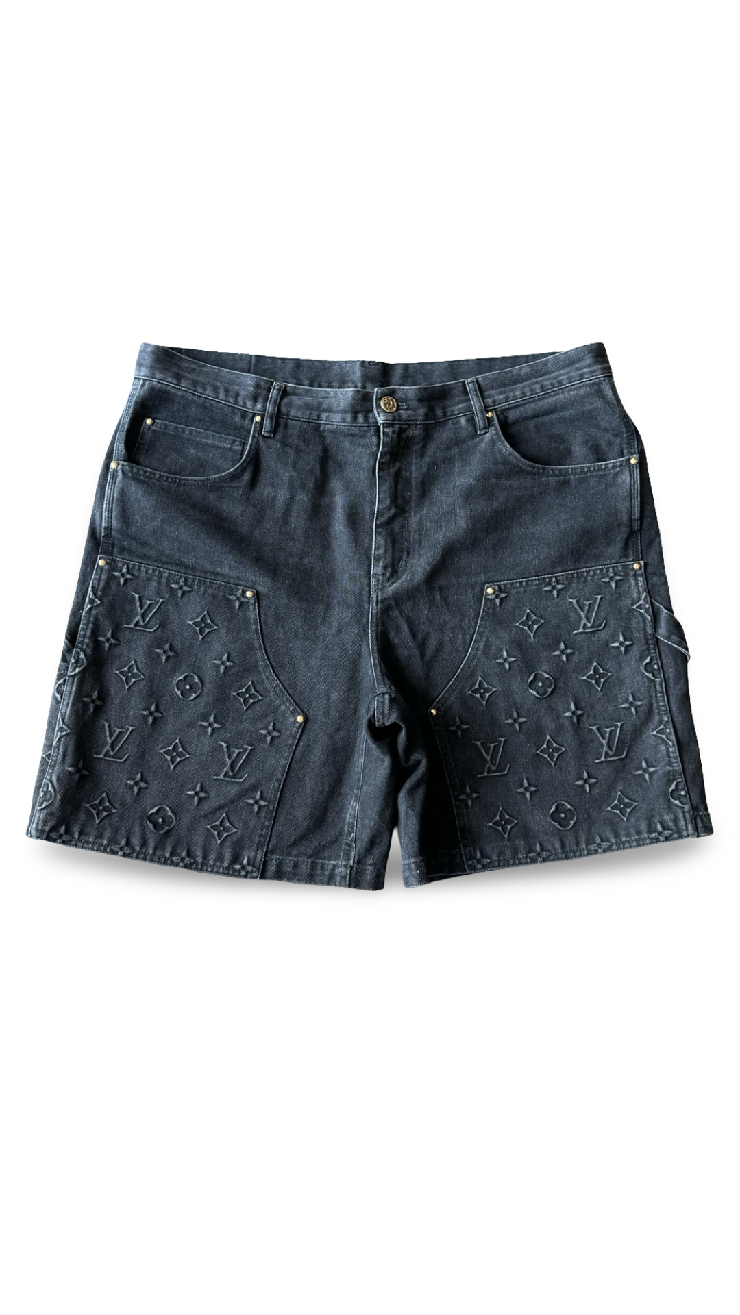LOUIS VUITTON 'BLACK' CARPENTER DENIM SHORTS