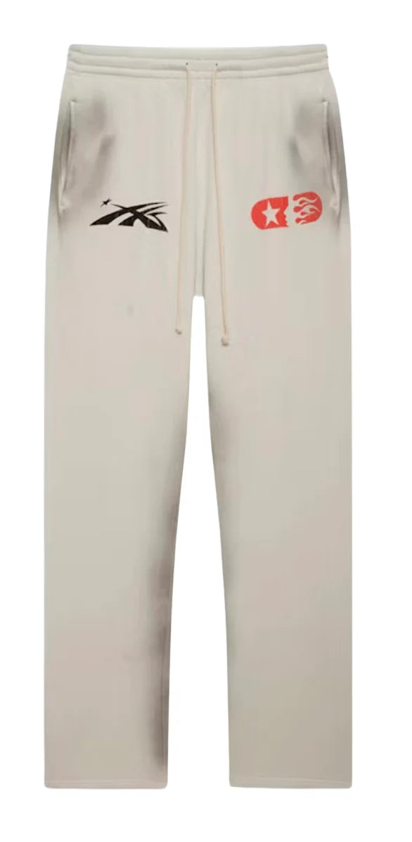 HELLSTAR 'IF YOU DONT LIKE US BEAT US' WHITE SWEATPANTS