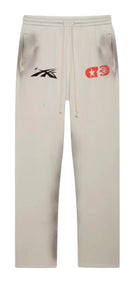 HELLSTAR 'IF YOU DONT LIKE US BEAT US' WHITE SWEATPANTS