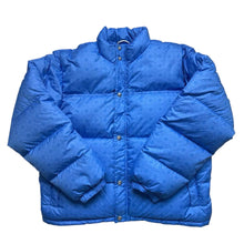 CHROME HEARTS BLUE TONAL MONOGRAM CROSS PATTERN PUFFER DOWN JACKET