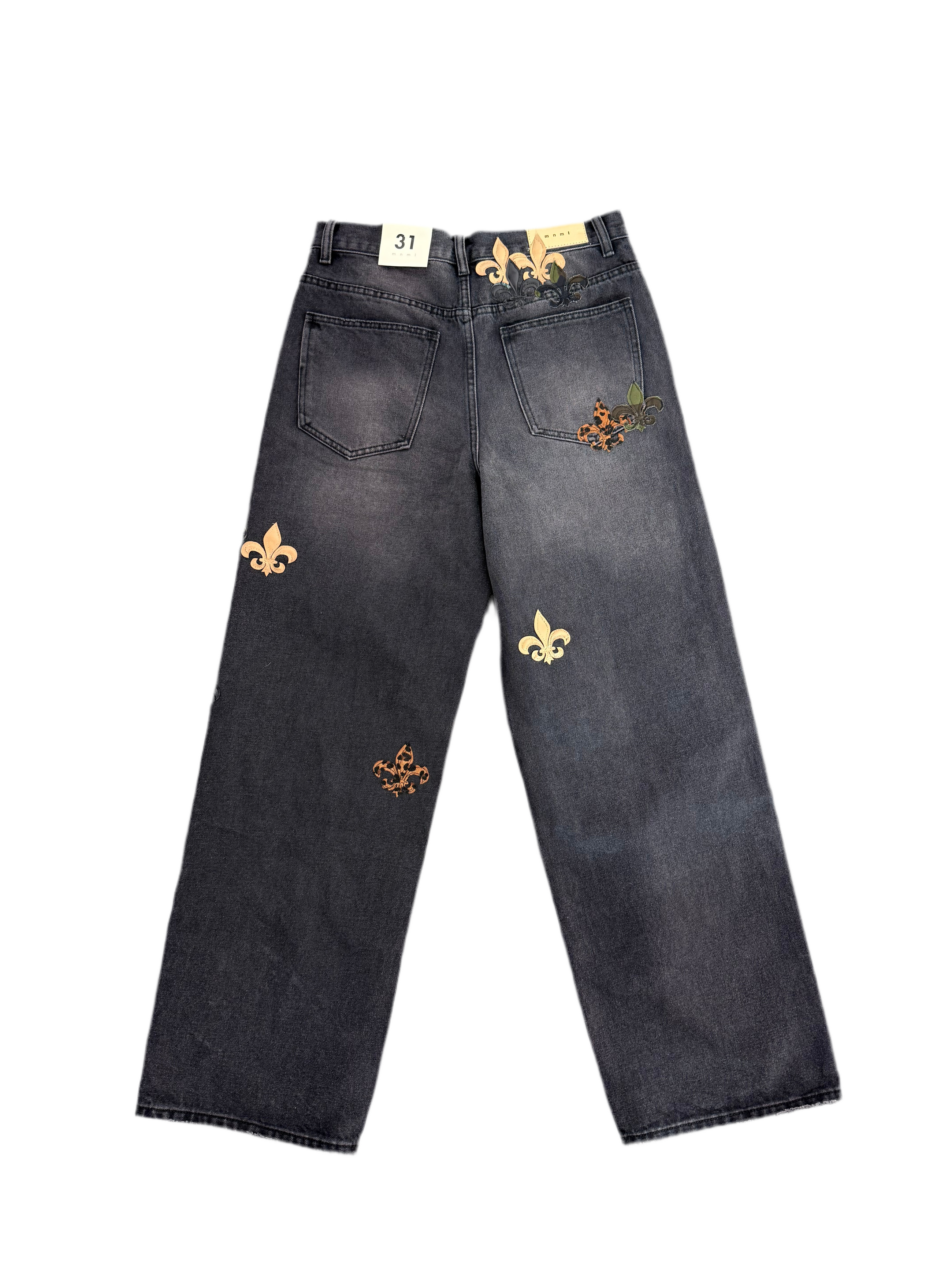 MNML ULTRA BAGGY FLEUR BLACK DENIM