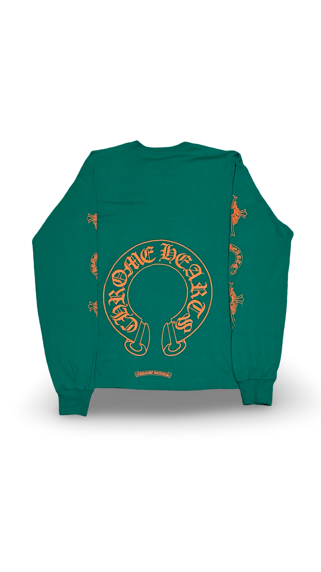 CHROME HEARTS HORSESHOE CROSS LOGO LONG-SLEEVE ‘GREEN - ORANGE’