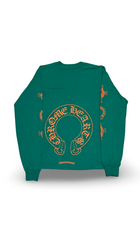CHROME HEARTS HORSESHOE CROSS LOGO LONG-SLEEVE ‘GREEN - ORANGE’