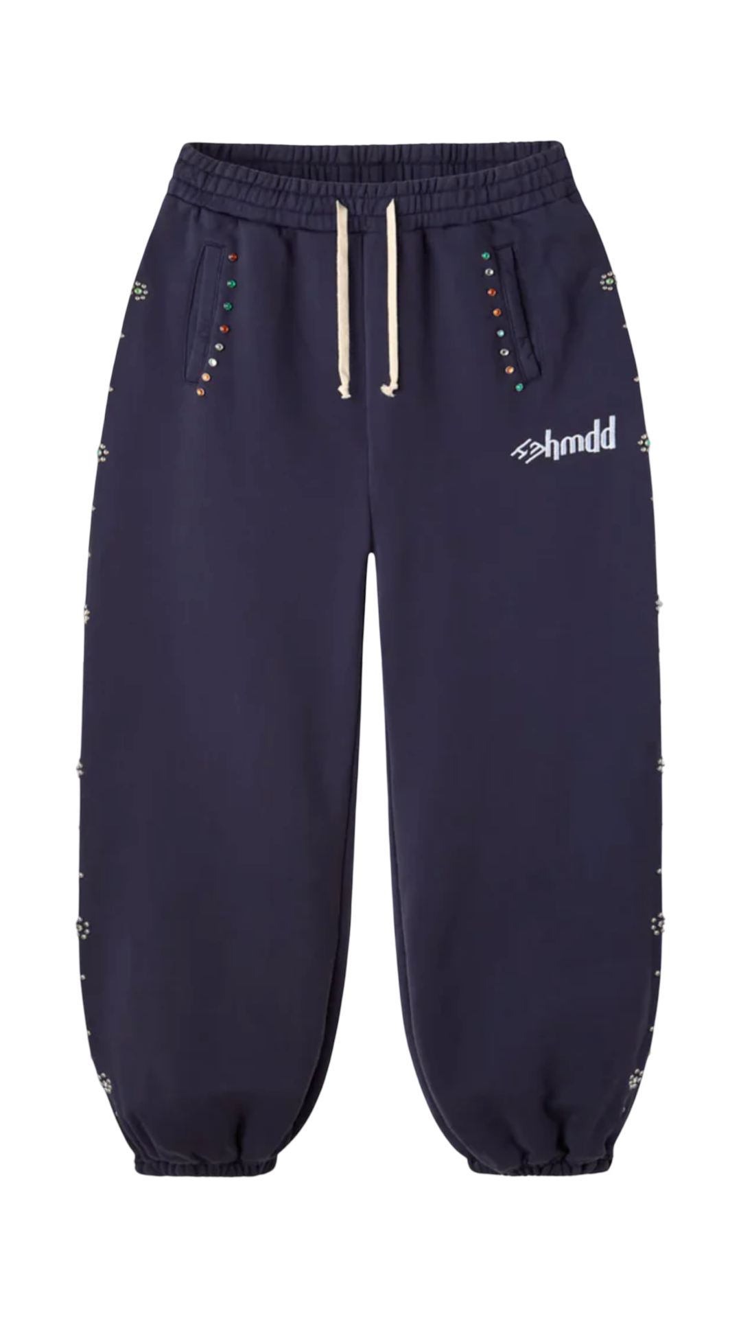 HAPPY MEMORIES DON'T DIE HMDD 'FLOWER STUDDED' NAVY SWEATPANTS