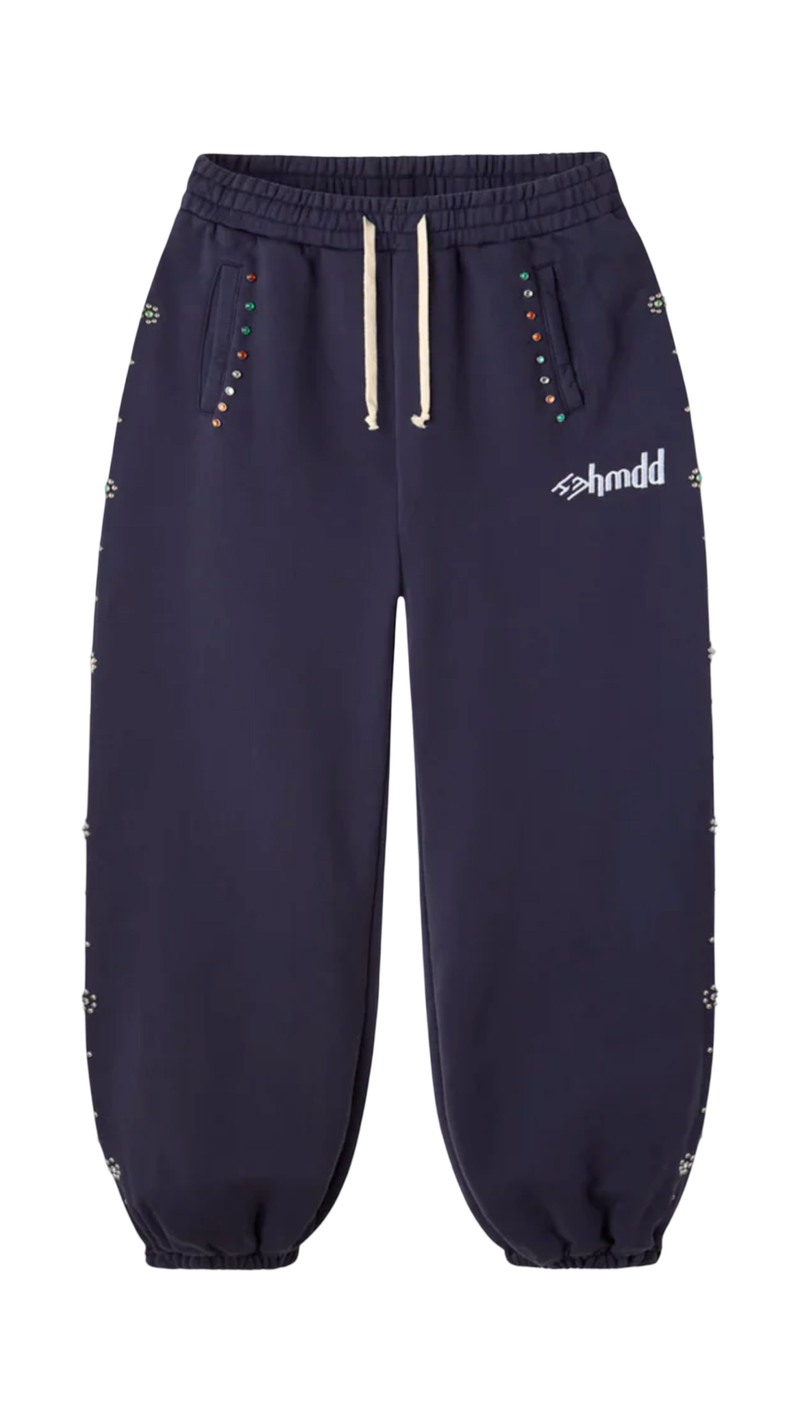 HAPPY MEMORIES DON'T DIE HMDD 'FLOWER STUDDED' NAVY SWEATPANTS