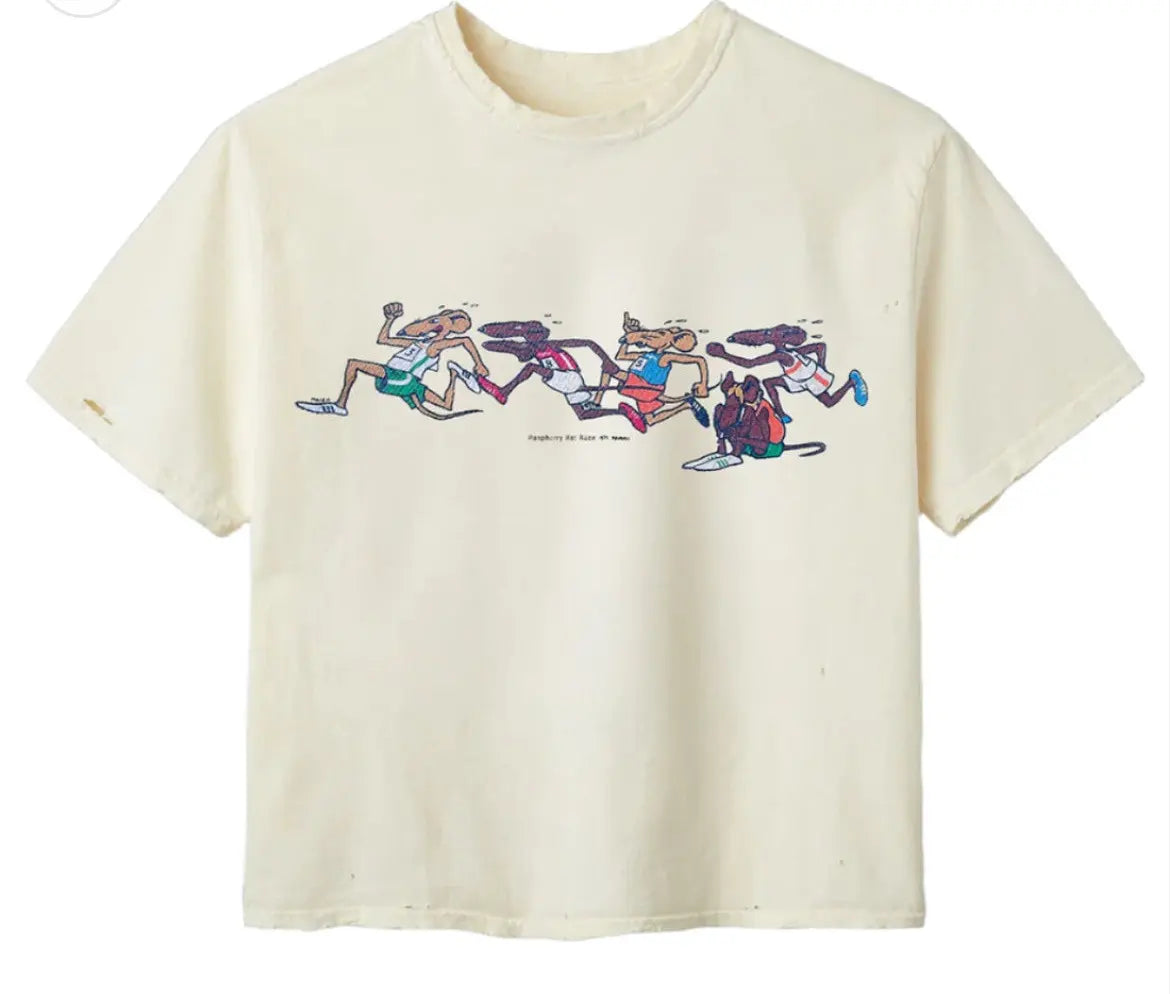 GOLD+VINTAGE GALLERY RASPBERRY HILLS 'RAT RACE' TEE