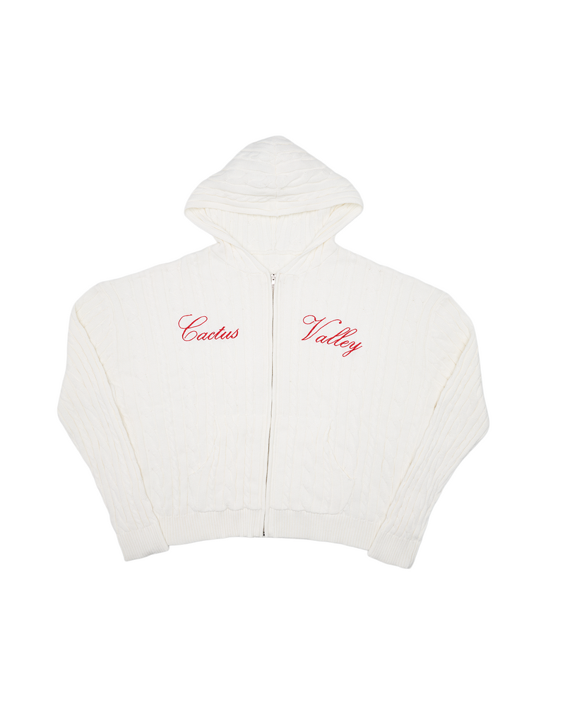 CACTUS VALLEY CABLE KNIT HOODIE