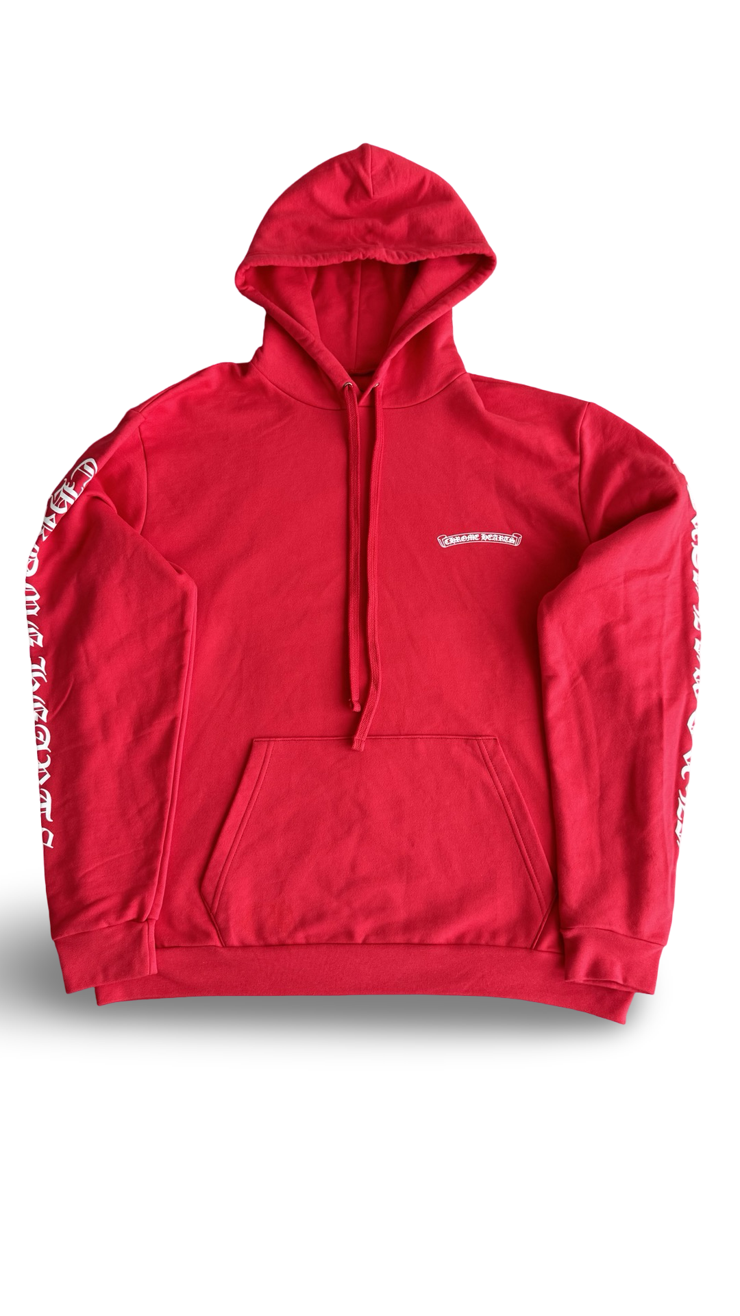 CHROME HEARTS 'SCROLL LOGO' RED/WHITE PULLOVER HOODIE