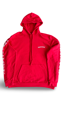 CHROME HEARTS 'SCROLL LOGO' RED/WHITE PULLOVER HOODIE
