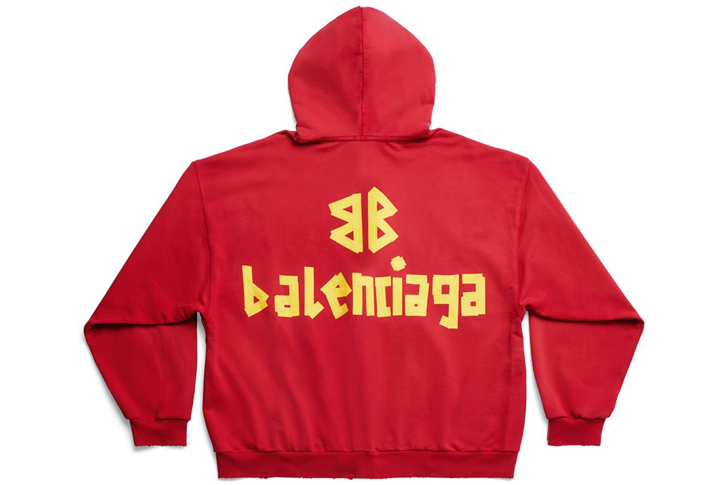 BALENCIAGA TAPE TYPE RIPPED POCKET ZIP UP HOODIE