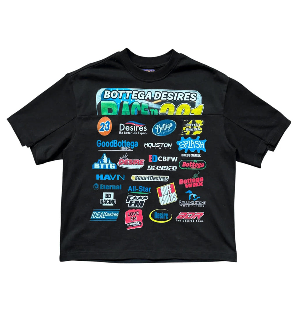 BOTTEGA DESIRES ‘RACE’ TEE BLACK