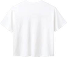 GOLD+VINTAGE GALLERY RASPBERRY HILLS 'DISTRESSED BLANK' WHITE TEE