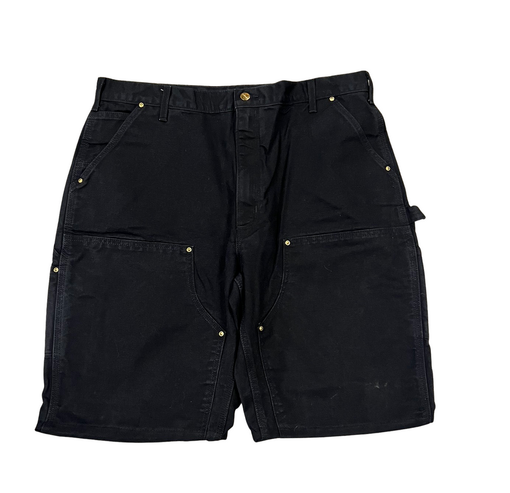 CARHARTT 'BLACK DENIM' DOUBLE KNEE CARPENTER SHORTS