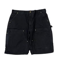 CARHARTT 'BLACK DENIM' DOUBLE KNEE CARPENTER SHORTS