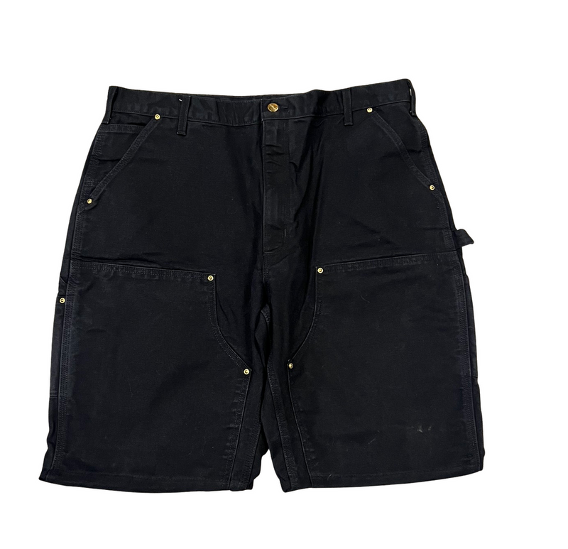CARHARTT 'BLACK DENIM' DOUBLE KNEE CARPENTER SHORTS