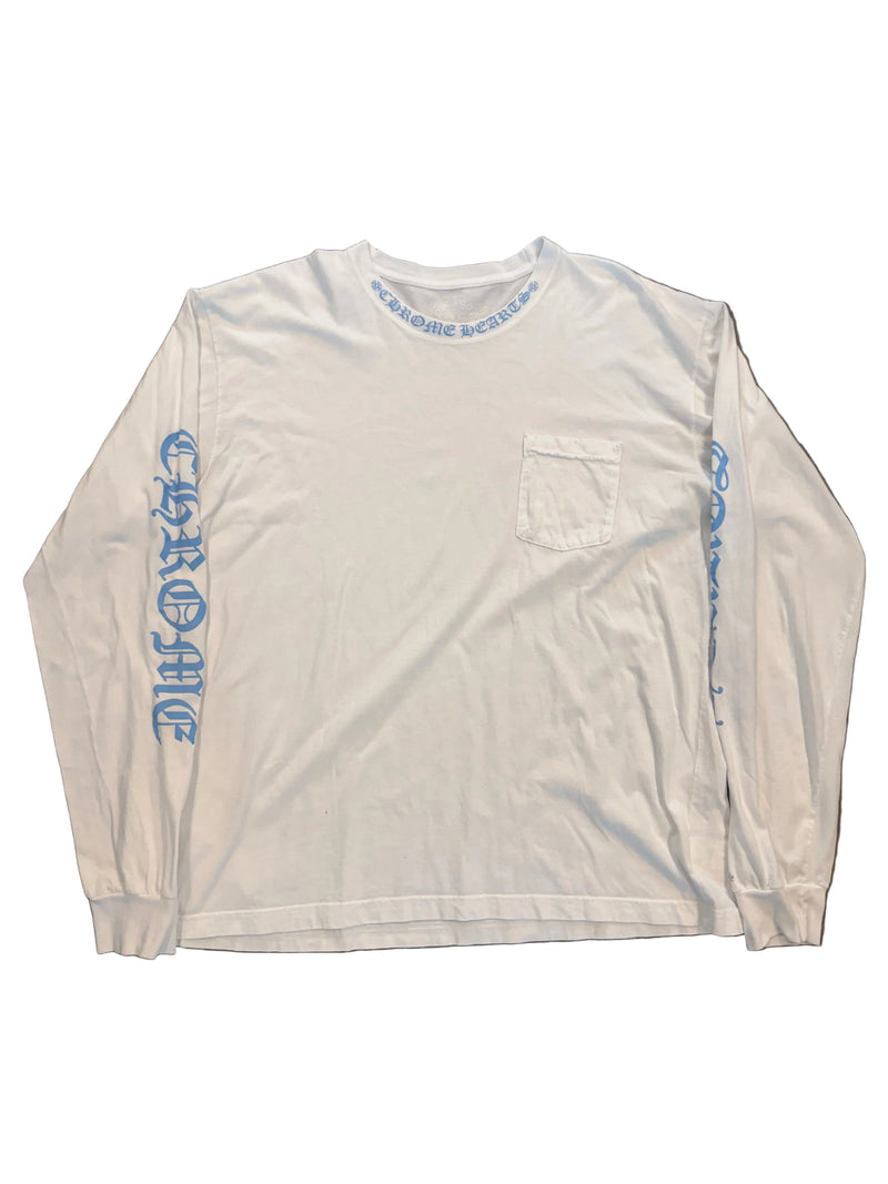 CHROME HEARTS BLUE NECK LOGO MIAMI LONG SLEEVE TEE