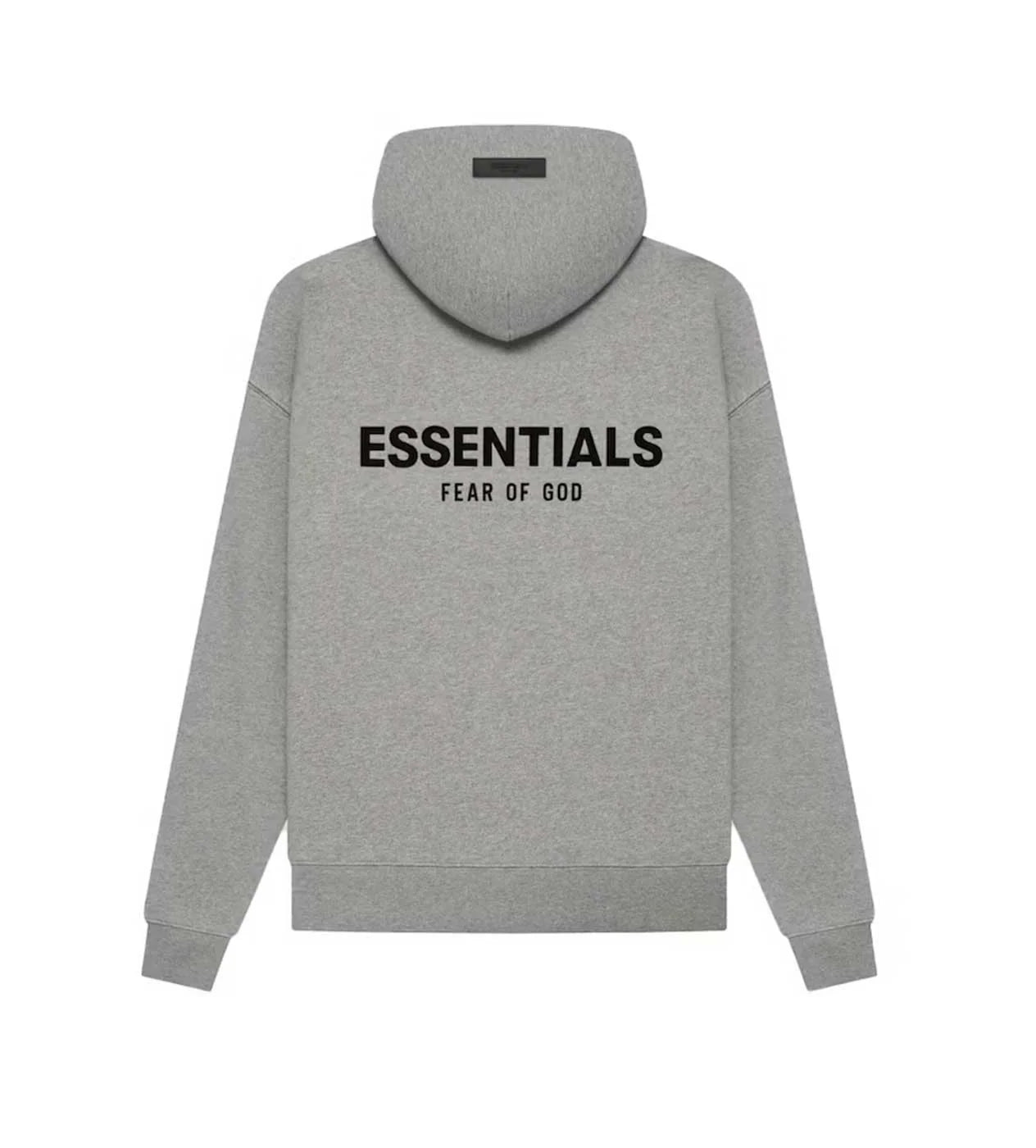 ESSENTIALS DARK OATMEAL VELVET HOODIE