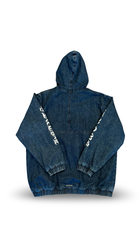 CHROME HEARTS WHITE CROSS PATCH HALF QUARTER ZIP DEMIN