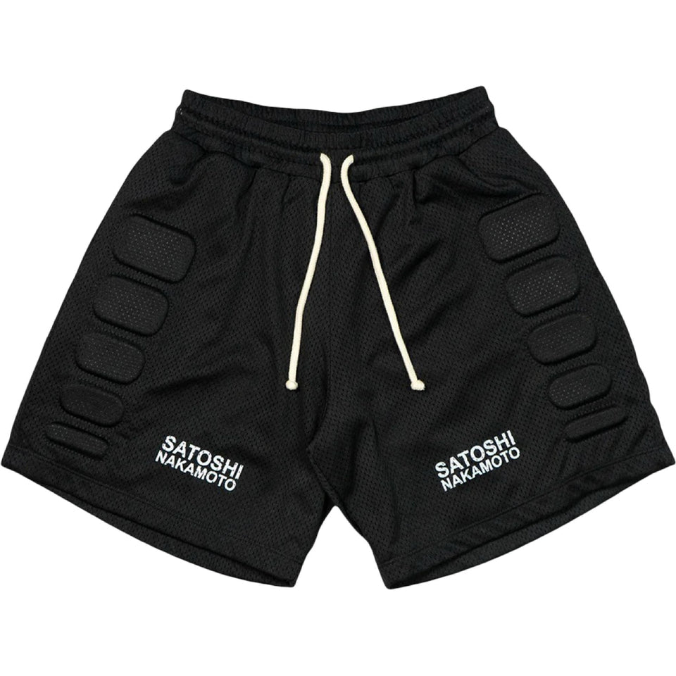 Satoshi Nakamoto Mesh Moto Black Shorts