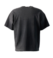 SATOSHI NAKAMOTO 'DESTROYED LUKE' BLACK TEE