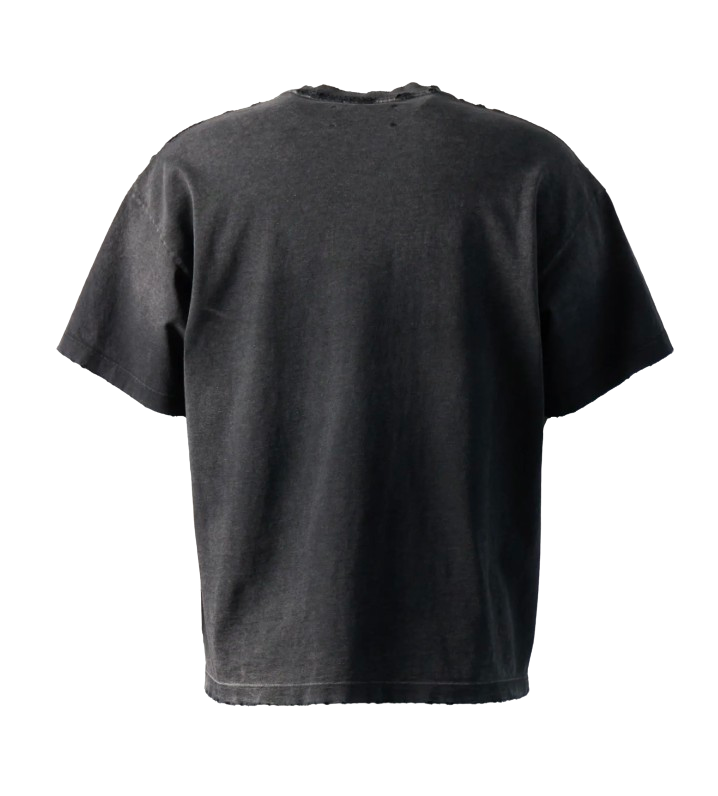 SATOSHI NAKAMOTO 'DESTROYED LUKE' BLACK TEE